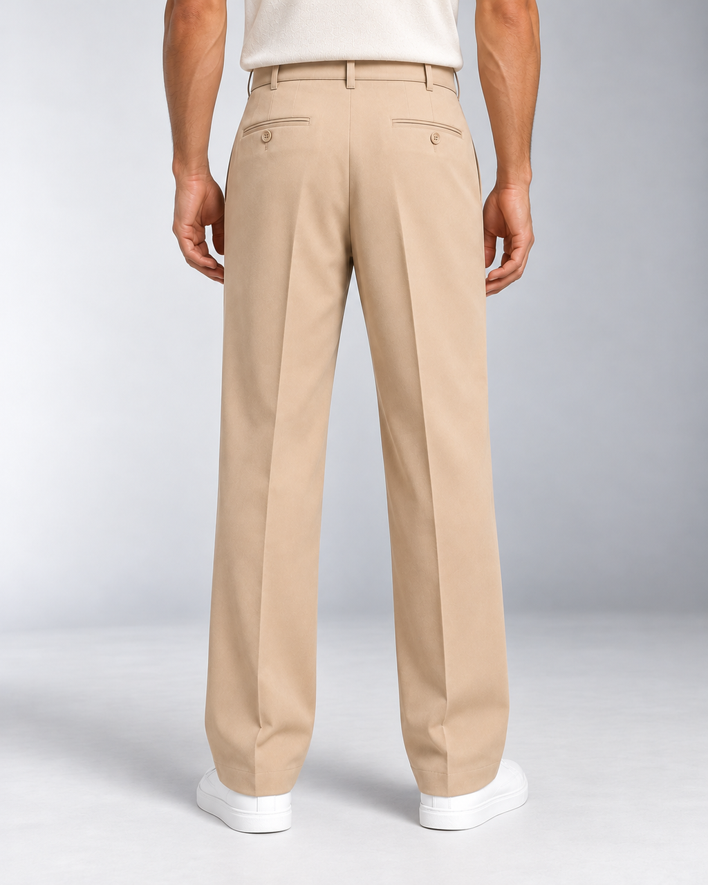 Men's Tailored Trousers – Pleated Front, Straight-Leg