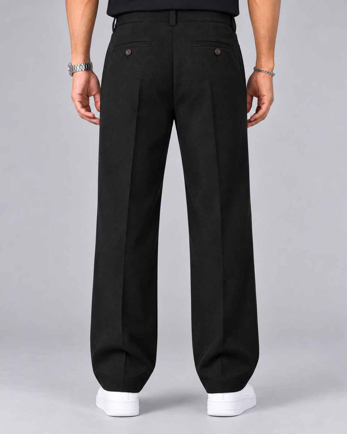 Men's Smart Trousers  – Wrinkle-Resistant, Straight-Leg Fit