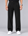 Men's Smart Trousers  – Wrinkle-Resistant, Straight-Leg Fit