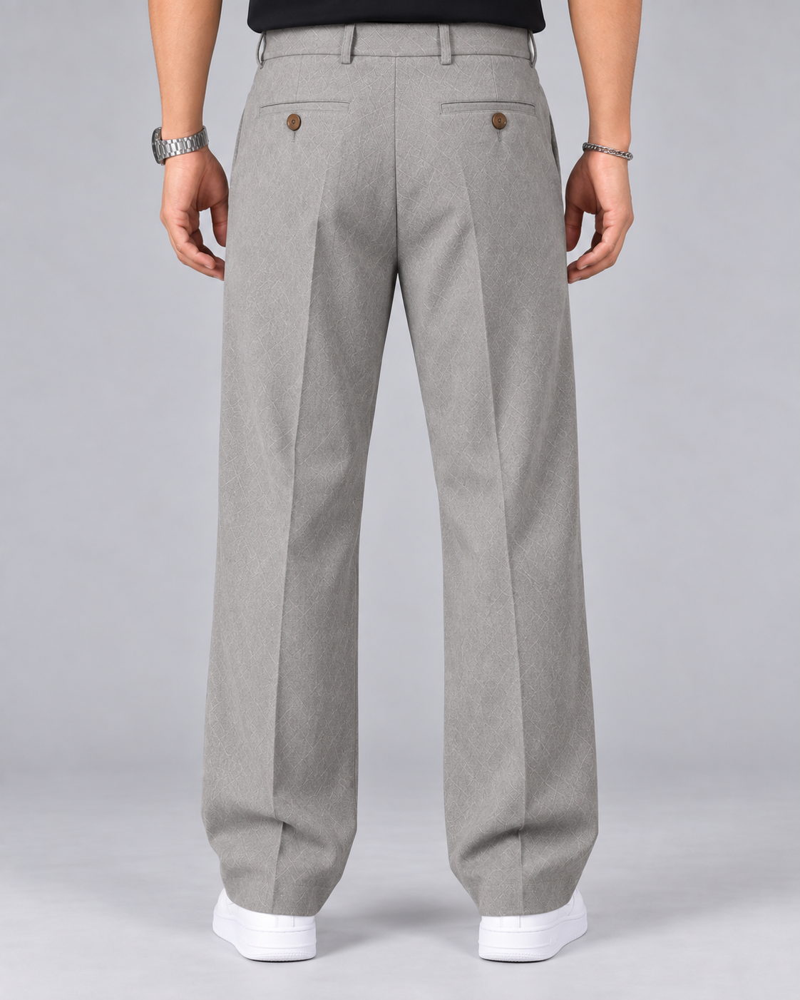Men's Smart Trousers  – Wrinkle-Resistant, Straight-Leg Fit