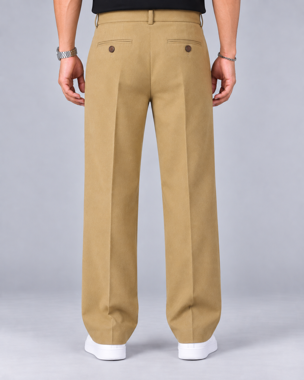 Men's Smart Trousers  – Wrinkle-Resistant, Straight-Leg Fit