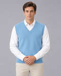 Men's Sleeveless Jumper 100% Merino Wool – V-Neck Design