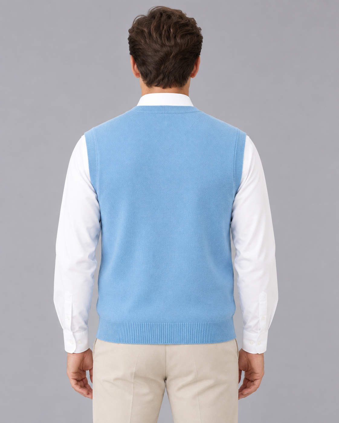 Men's Sleeveless Jumper 100% Merino Wool – V-Neck Design