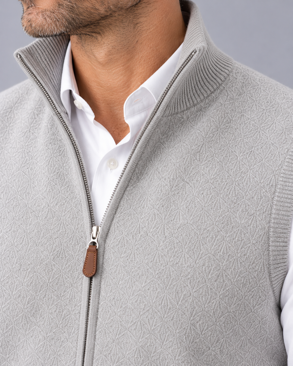 Men's Gilet 100% Cashmere – Lightweight Full-Zip Front