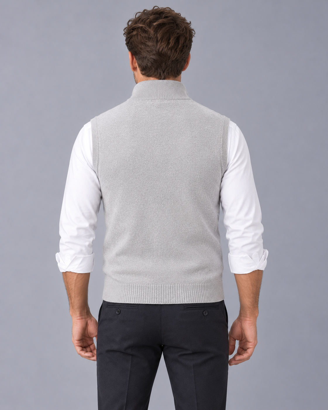 Men's Gilet 100% Cashmere – Lightweight Full-Zip Front