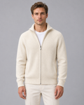 Men's Cardigan 100% Cashmere – Rib-Knit Zip Front