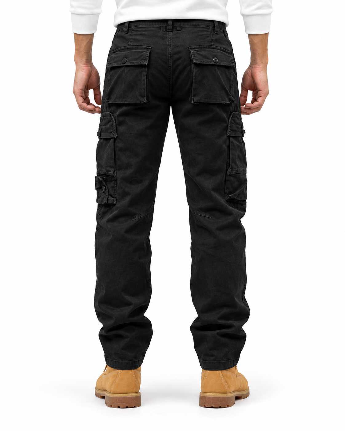 Men's Cargo Trousers Cotton Blend – Multiple Pockets Relaxed Straight-Leg Fit