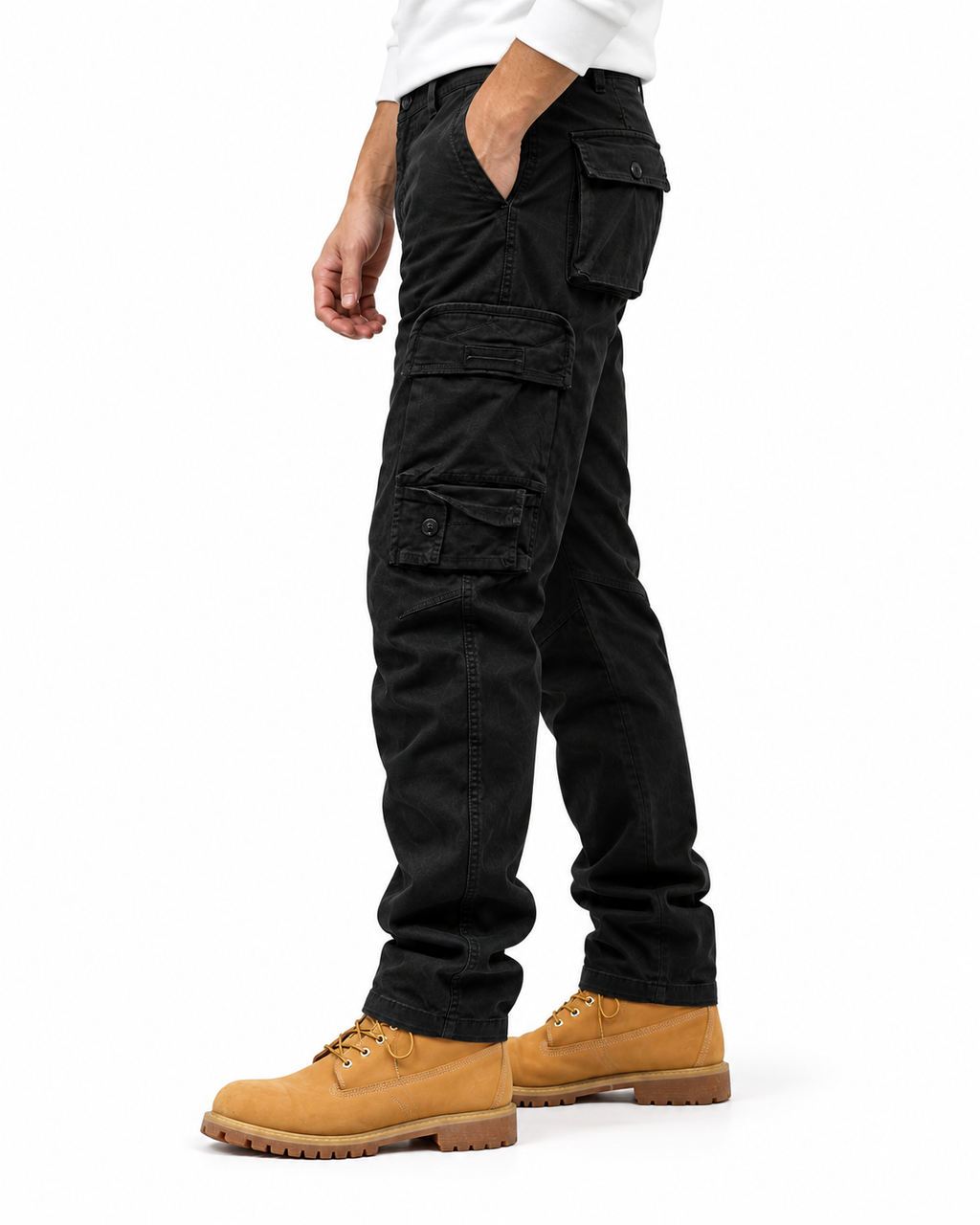 Men's Cargo Trousers Cotton Blend – Multiple Pockets Relaxed Straight-Leg Fit