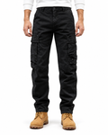 Men's Cargo Trousers Cotton Blend – Multiple Pockets Relaxed Straight-Leg Fit